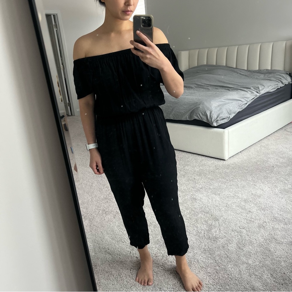 Anthropologie Off-Shoulder Jumpsuit